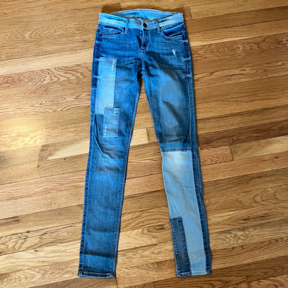 Black orchid patchwork denim